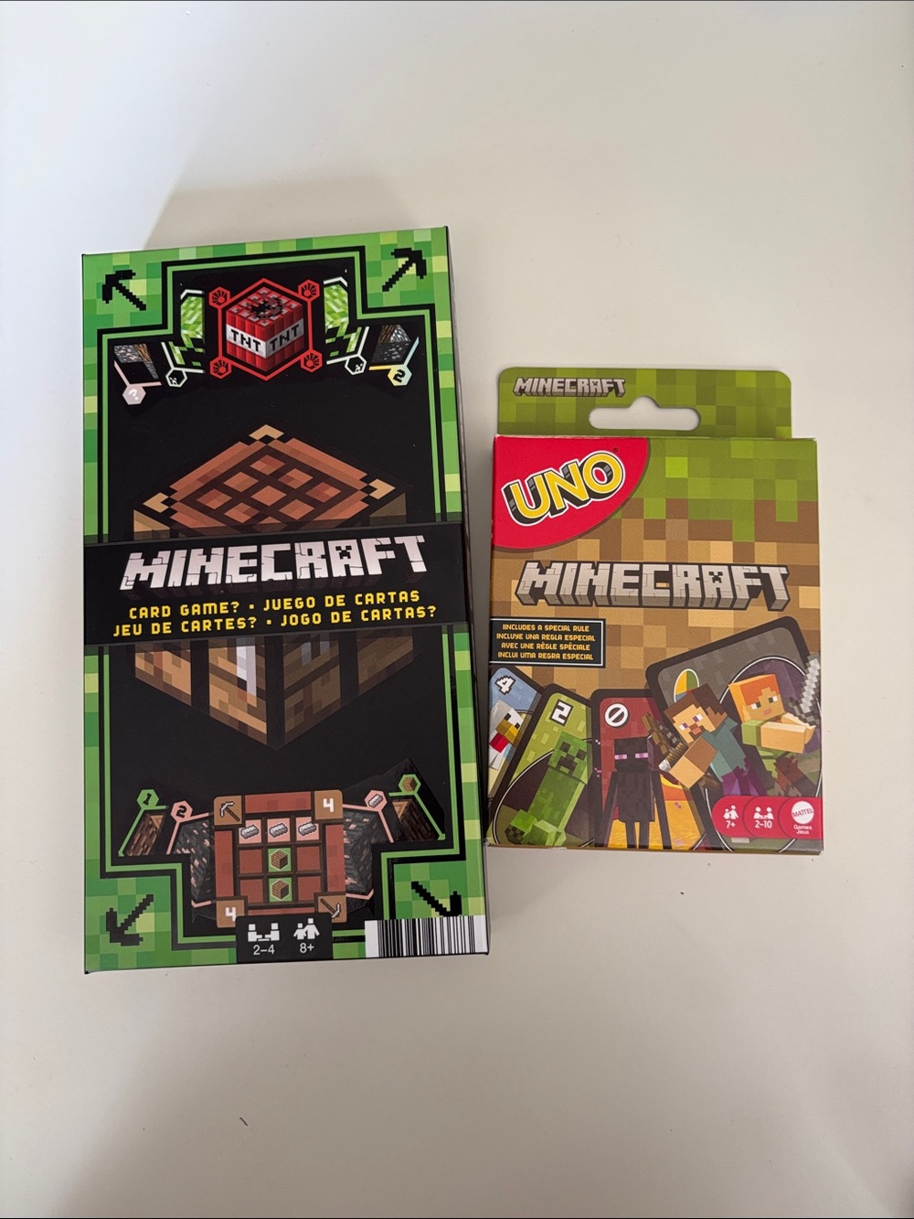 Minecraft Kids Card Game Set - Green Minecraft UNO & Crafting Card Game
